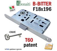 SERRATURA PORTA BONAITI B-BITTER FRONTALE 18X196 E50 I90 CHIAVE PATENT T60