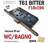 SERRATURA PORTA BONAITI B- BITTER FRONTALE 18X196 E50 I90 WC BAGNO T61 CR BR OT