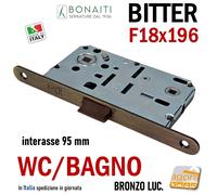 SERRATURA PORTA BONAITI B- BITTER FRONTALE 18X196 E50 I95 WC BAGNO T62 CR BR OT