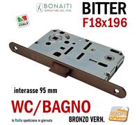 SERRATURA PORTA BONAITI B- BITTER FRONTALE 18X196 E50 I95 WC BAGNO T62 CR BR OT