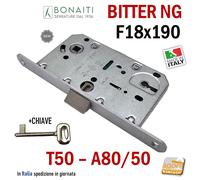SERRATURA PORTA BONAITI BITTER NG A80 FRONTALE 18X190 E50 I90 CHIAVE PATENT
