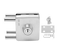Serratura porta interna, serratura porte scorrevoli, serratura ferroglietto, acciaio inox antiruggine, chiusura senza foratura, resistente a danni e violenze, design a V con spugna antiscivolo