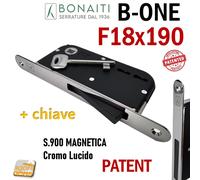 SERRATURA PORTA MAGNETICA B-ONE BONAITI 900 909 FRONTALE 18X190/196 E50 I7090