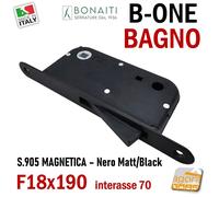 SERRATURA PORTA MAGNETICA B-ONE BONAITI 905 FRONTALE 18X190 INT70 BAGNO WC CR.S