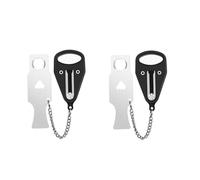 Serratura portatile di sicurezza， Serratura for porta di sicurezza in ferro inossidabile PP nero rosso Hotel da viaggio: fessura sicura della(2pcs Black)