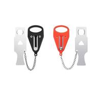 Serratura portatile di sicurezza， Serratura for porta di sicurezza portatile in ferro inossidabile PP + multicolore 1/2 pezzi for viaggi e hotel: Accessorio(1pc Red 1pc Black)