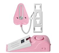 Serratura portatile per porta e allarme fermaporta, set di doppia protezione, kit di sicurezza per la casa, dispositivi di blocco per porta d'alb