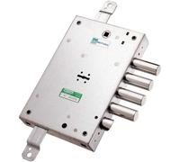Serratura Porte Blindate Metallo Applicare 4 Mandate + Scrocco Triplice Chiave Lunga Articolo 52571 Entrata 63 mm- Mottura