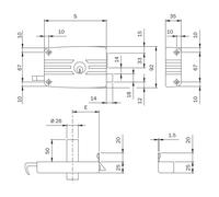 ISEO 431603E SERRATURA APPLICARE X LEGNOMM.60DX CATEN.3 MAN