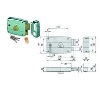 Cisa Serratura per porte 15047160195 – Acciaio grigio, cilindro nichelato, entrata 60, mano destra