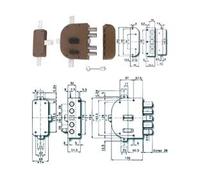 Serratura Quintuplice da Applicare con Scrocco Doppia Mappa 2350 60 mm Dx