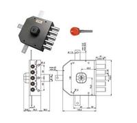 Serratura Quintuplice da Applicare Senza Scrocco a Pompa JM435 63 mm Dx