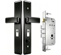 Serratura Reversibile per Maniglia della Porta, Serratura Meccanica Antiscasso per Porte Esterne, Resistente e Completa di 8 Chiavi Inside Open)