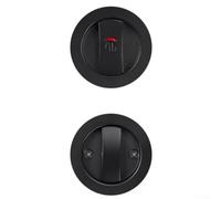 Serratura rotonda per porta scorrevole nascosta, gancio singolo con indicatore rosso/verde in lega di zinco per chiavistello, lunghezza 45 mm, tasca per bagno (nero)