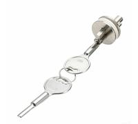 Serratura scorrevole in vetro con chiavi, per vetrine, gioielli, vetrine, in lega di zinco, finitura cromata, diametro interno 16 mm, adatta per vetri da 36 mm (1 pezzo)