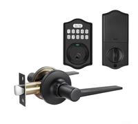 Serratura sicura senza chiave con sensore di impronte digitali e accesso con password, grado di impermeabilità IP65, corpo di bloccaggio regolabile, adatta per porte interne ed esterne (nero)