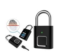 Serratura Smart 1Pcs Tuya APP Smart Fingerprint Door Lock Biometrico Keyless Entry Handle Lock con 2 chiavi meccaniche senza password Nero Porta Casa Ufficio Appartamento(Fingerprint Padlock)