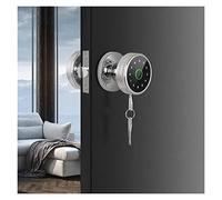 Serratura Smart Blocco delle impronte digitali Smart Tuya Knob Door Lock Support Key Password APP Sblocca la batteria ricaricabile Porta Casa Ufficio Appartamento(Silver)