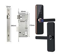 Serratura Smart, Serratura intelligente elettronica Tuya con impronta digitale biometrica/Smart Card/password/sblocco chiave/carica di emergenza USB(240x22(5085),Noir)