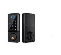 Serratura Smart, Tuya Digital Electronic Smart Door Lock Maniglia biometrica for porta con impronte digitali Password digitale senza chiave Smart Home(Tuya WiFi-Black)