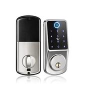 Serratura Smart Tuya Smart Fingerprint Digital Keyboard Keyless Entry Blocco elettronico Ttlock App Control for Home Apartment Porta Casa Ufficio Appartamento(Tuya- Silver)
