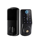 Serratura Smart Tuya Smart Fingerprint Digital Keyboard Keyless Entry Blocco elettronico Ttlock App Control for Home Apartment Porta Casa Ufficio Appartamento(TTlock- Black)