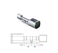 Serratura Smart Tuya Smart Lock Cylinder Fingerprint Card Key App Remote Control Lock Core Home Old Door Replacement Porta Casa Ufficio Appartamento(Silver Tuya,A 35 B 35)