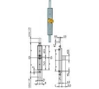 Serratura stretta ad applicare con due punti di chiusura Viro con cilindro diame