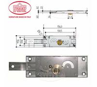 SERRATURA SX LATERALE SERRANDE PREFER MODELLO 412 - 2 CHIAVI - CILINDRO TONDO -