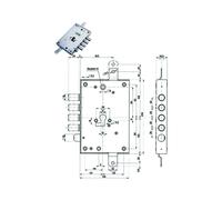 Serrature Mottura porte blindate 85.571 - Mano destra interasse 28 - 4 Catenacci