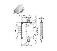 SERRATURA TRIPLICE APPLICARE CON SCROCCO DM BLINDATE 52571/28 mm.63 DX (5257...