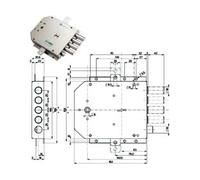 SERRATURA TRIPLICE APPLICARE CON SCROCCO DOPPIA MAPPA BLINDATE 50555 mm.63 D...