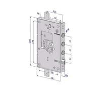 Serratura Triplice Applicare per Porte Blindate Nuda S Cuore INT.37 25 Sx