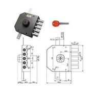 Serratura Triplice Applicare Senza Scrocco a Pompa JM433 63 mm Sx Moia