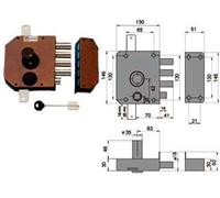 Serratura Triplice da Applicare con Scrocco Doppia Mappa 20530 60 mm Sx