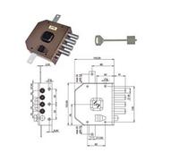 Serratura Triplice da Applicare con Scrocco Doppia Mappa G414 63 mm Dx Moia