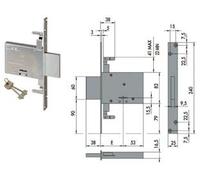 Serratura Triplice da Infilare Doppia Mappa 57016 70 mm con 2 Chiavi
