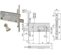Serratura Triplice da Infilare per Fasce Dm Frontale 22 78 mm H 57357 100