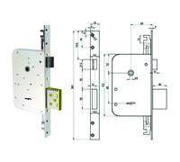 Serratura Triplice Infilare Doppia Mappa con Scrocco Reversibile 8000 - CR