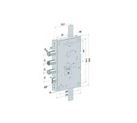 Serratura Triplice P/Porte Blindate Cilindro Europeo Revers.Int.37 265 - (2651SC