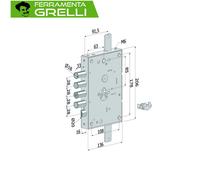 Serratura metallo applicare 2651 tripl.+scr.mm.28 e.63 sx/dx