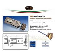 SERRATURA WALLY 270 B SOLO MANDATA Entrata mm.50 COMPLETA DI CILINDRO STACCATO