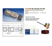 SERRATURA WALLY 270BIS B E.mm.60 CON SCIVOLO SULLA MANDATA COMPLETA DI CILINDRO