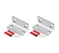 Serrature a Doppio Rullo Chiusura for armadietti domestici for fermaporta Toppa autoadesiva for mobili Cassetto Finestra più vicina(2 Set-Silver)