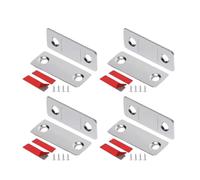 Serrature a Doppio Rullo Chiusura for armadietti domestici for fermaporta Toppa autoadesiva for mobili Cassetto Finestra più vicina(4 Set-Silver)
