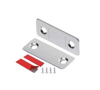 Serrature a Doppio Rullo Chiusura for armadietti domestici for fermaporta Toppa autoadesiva for mobili Cassetto Finestra più vicina(1 Set-Silver)