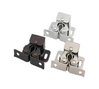 Serrature a rullo a doppia sfera for ante di armadietti, ferramenta, serrature a rullo doppio in rame (senza viti), 4 pezzi(Nickel plating)