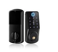 Serrature Delle Porte Tuya Smart Home Lock Con APP Impronta Digitale Biometrica Da Remoto Card Password Sblocco Chiave Serratura Elettronica For La Casa(Black Fingerprint)