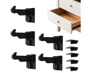 Serrature Di Sicurezza Invisibili Per Bambini - Set 5 Chiusure Adesive Senza Per Armadietti E Cassetti Cucina | Protezione | Hobby Alta Qualità Modello Kit Professionale Set Casa