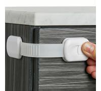 Serrature di sicurezza per bambini (confezione da 8) per armadi e cassetti, WC, frigorifero e altro ancora. Cuscinetti adesivi 3M, facili da installare, senza fori, colore: bianco